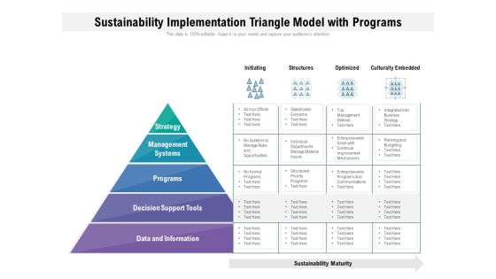 Sustainability Implementation Triangle Model With Programs Ppt PowerPoint Presentation File Templates PDF Sustainability Implementation Triangle Model With Programs Ppt PowerPoint Presentation File Templates PDF