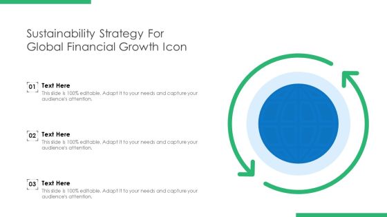 Sustainability Strategy For Global Financial Growth Icon Ppt Show Design Ideas PDF