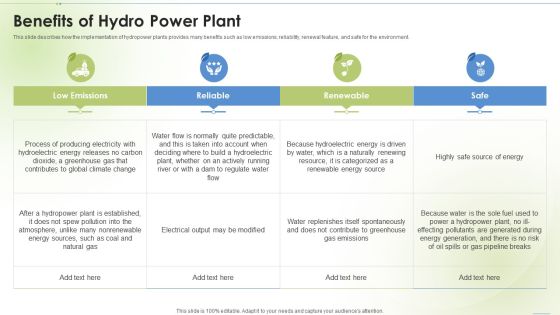 Sustainable Energy Benefits Of Hydro Power Plant Ppt PowerPoint Presentation Show Microsoft PDF Sustainable Energy Benefits Of Hydro Power Plant Ppt PowerPoint Presentation Show Microsoft PDF