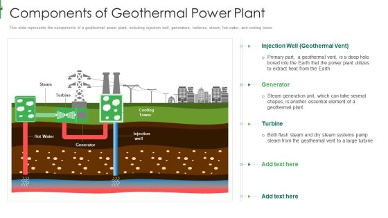 Sustainable Energy Components Of Geothermal Power Plant Brochure PDF