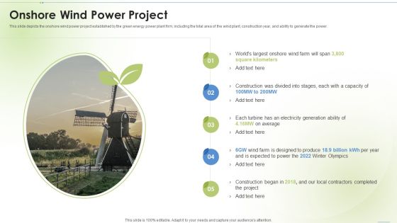 Sustainable Energy Onshore Wind Power Project Ppt PowerPoint Presentation Inspiration Topics PDF Sustainable Energy Onshore Wind Power Project Ppt PowerPoint Presentation Inspiration Topics PDF
