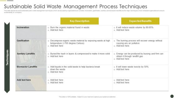 Sustainable Solid Waste Management Process Techniques Icons PDF Sustainable Solid Waste Management Process Techniques Icons PDF