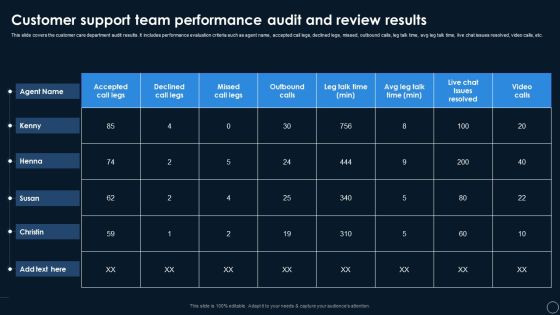 Systems Customer Support Team Performance Audit And Review Results Pictures PDF