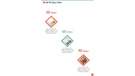 TV Promotion Proposal 30 60 90 Days Plan One Pager Sample Example Document TV Promotion Proposal 30 60 90 Days Plan One Pager Sample Example Document