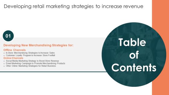 Table Developing Retail Marketing Strategies To Increase Revenue Slide Portrait PDF Table Developing Retail Marketing Strategies To Increase Revenue Slide Portrait PDF