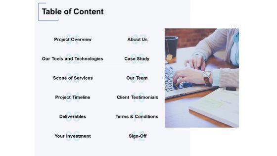 Table Of Content Ppt PowerPoint Presentation Professional Background Images