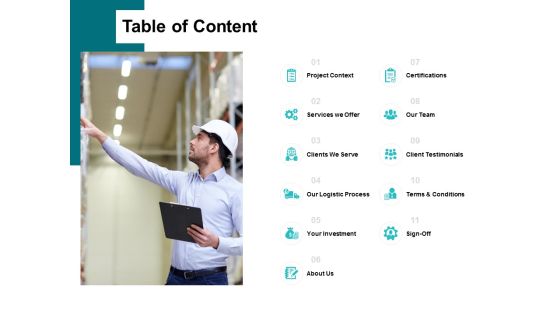 Table Of Content Ppt PowerPoint Presentation Slides Backgrounds