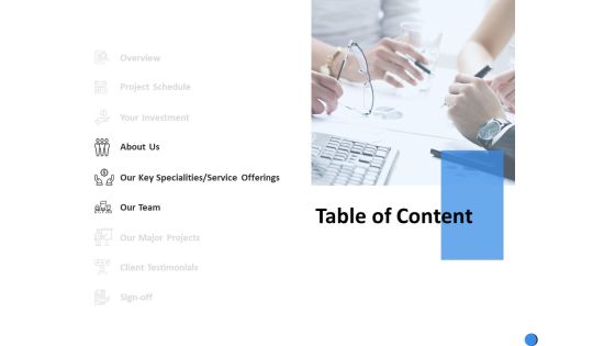 Table Of Content Specialities Ppt Powerpoint Presentation Model Microsoft Table Of Content Specialities Ppt Powerpoint Presentation Model Microsoft