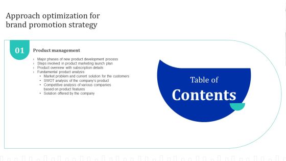 Table Of Contents Approach Optimization For Brand Promotion Strategy Rules Topics PDF Table Of Contents Approach Optimization For Brand Promotion Strategy Rules Topics PDF