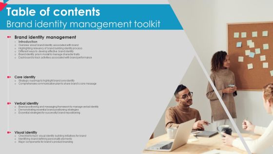 Table Of Contents Brand Identity Management Toolkit Download PDF
