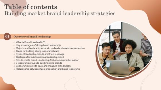 Table Of Contents Building Market Brand Leadership Strategies Structure PDF Table Of Contents Building Market Brand Leadership Strategies Structure PDF