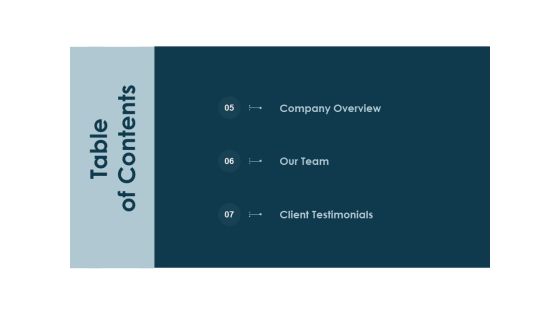 Table Of Contents Client Testimonials Ppt PowerPoint Presentation Slides Graphics Example Table Of Contents Client Testimonials Ppt PowerPoint Presentation Slides Graphics Example