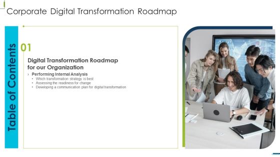 Table Of Contents Corporate Digital Transformation Roadmap Rules Pictures PDF Table Of Contents Corporate Digital Transformation Roadmap Rules Pictures PDF