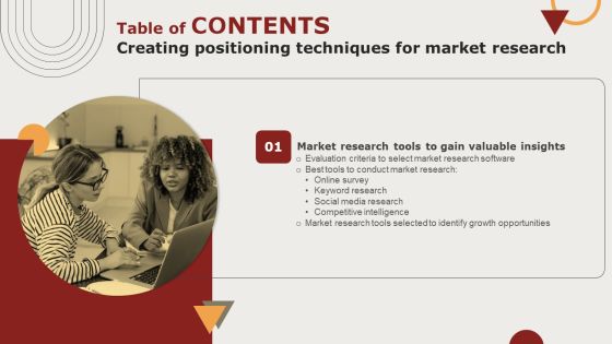 Table Of Contents Creating Positioning Techniques For Market Research Structure PDF Table Of Contents Creating Positioning Techniques For Market Research Structure PDF