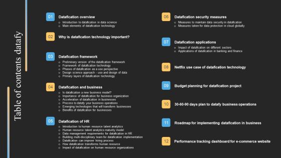 Table Of Contents Datafy Introduction PDF