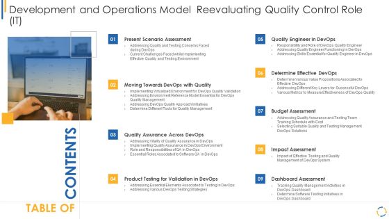Table Of Contents Development And Operations Model Portrait PDF Table Of Contents Development And Operations Model Portrait PDF