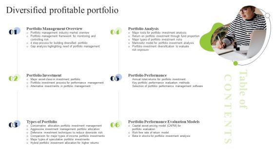 Table Of Contents Diversified Profitable Portfolio Topics PDF Table Of Contents Diversified Profitable Portfolio Topics PDF