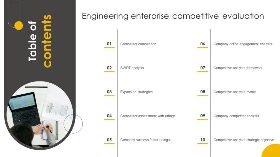 Table Of Contents Engineering Enterprise Competitive Evaluation Template PDF