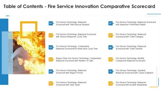 Table Of Contents Fire Service Innovation Comparative Scorecard Information PDF Table Of Contents Fire Service Innovation Comparative Scorecard Information PDF