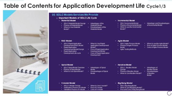 Table Of Contents For Application Development Life Cycle Models Background PDF Table Of Contents For Application Development Life Cycle Models Background PDF