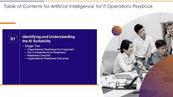 Table Of Contents For Artificial Intelligence For IT Operations Playbook Slide Introduction PDF Table Of Contents For Artificial Intelligence For IT Operations Playbook Slide Introduction PDF