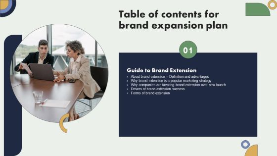 Table Of Contents For Brand Expansion Plan Slide Structure PDF Table Of Contents For Brand Expansion Plan Slide Structure PDF