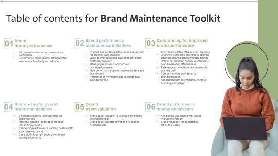 Table Of Contents For Brand Maintenance Toolkit Guidelines PDF Table Of Contents For Brand Maintenance Toolkit Guidelines PDF