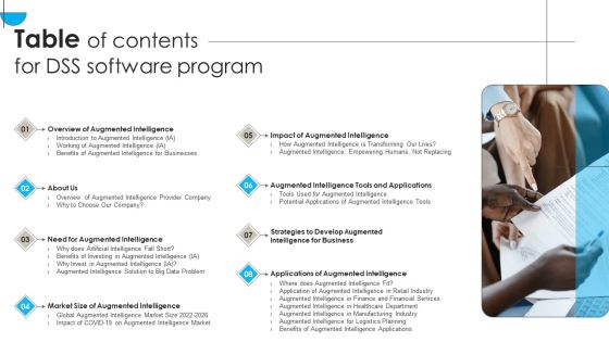 Table Of Contents For DSS Software Program Ppt PowerPoint Presentation File Outfit PDF Table Of Contents For DSS Software Program Ppt PowerPoint Presentation File Outfit PDF