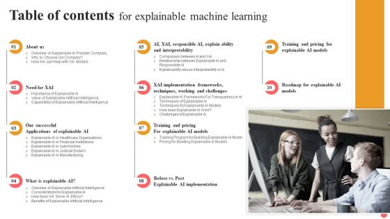 Table Of Contents For Explainable Machine Learning Topics PDF Table Of Contents For Explainable Machine Learning Topics PDF