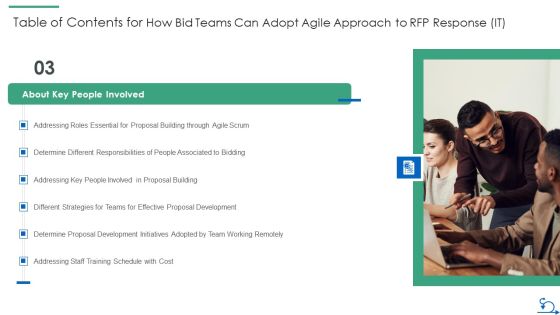 Table Of Contents For How Bid Teams Can Adopt Agile Approach To Rfp Response IT Ideas PDF Table Of Contents For How Bid Teams Can Adopt Agile Approach To Rfp Response IT Ideas PDF