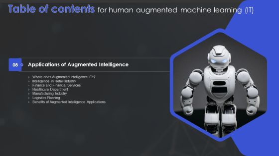 Table Of Contents For Human Augmented Machine Learning IT Slide Pictures PDF Table Of Contents For Human Augmented Machine Learning IT Slide Pictures PDF