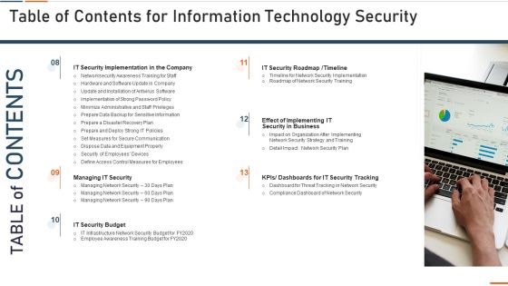 Table Of Contents For Information Technology Security Ppt File Mockup PDF Table Of Contents For Information Technology Security Ppt File Mockup PDF