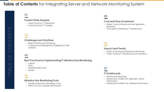 Table Of Contents For Integrating Server And Network Monitoring System Topics PDF Table Of Contents For Integrating Server And Network Monitoring System Topics PDF