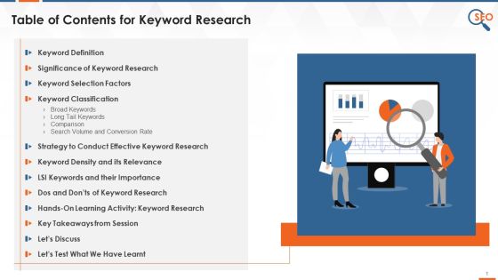 Table Of Contents For Keyword Research In SEO Training Ppt Table Of Contents For Keyword Research In SEO Training Ppt