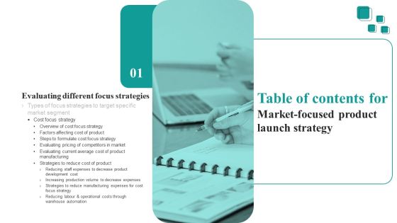 Table Of Contents For Market Focused Product Launch Strategy Slide Pictures PDF Table Of Contents For Market Focused Product Launch Strategy Slide Pictures PDF