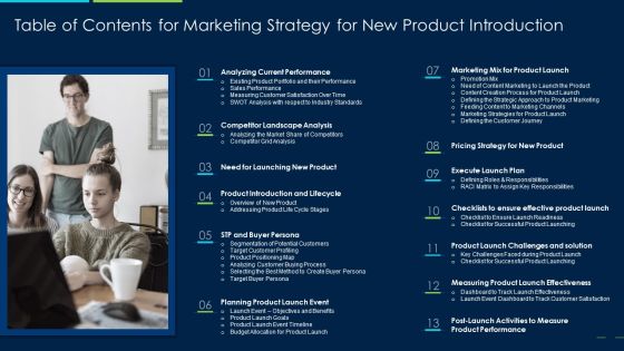Table Of Contents For Marketing Strategy For New Product Introduction Structure PDF Table Of Contents For Marketing Strategy For New Product Introduction Structure PDF