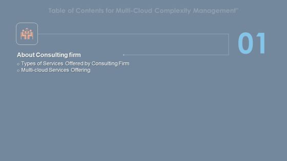 Table Of Contents For Multi Cloud Complexity Management Firm Ideas PDF Table Of Contents For Multi Cloud Complexity Management Firm Ideas PDF