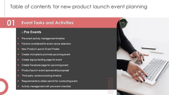Table Of Contents For New Product Launch Event Planning Slide Graphics PDF Table Of Contents For New Product Launch Event Planning Slide Graphics PDF