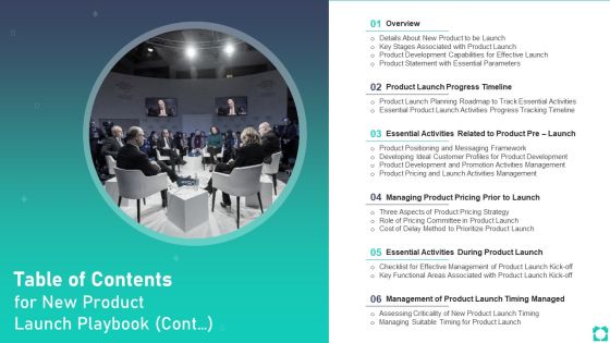 Table Of Contents For New Product Launch Playbook Cont Designs PDF Table Of Contents For New Product Launch Playbook Cont Designs PDF