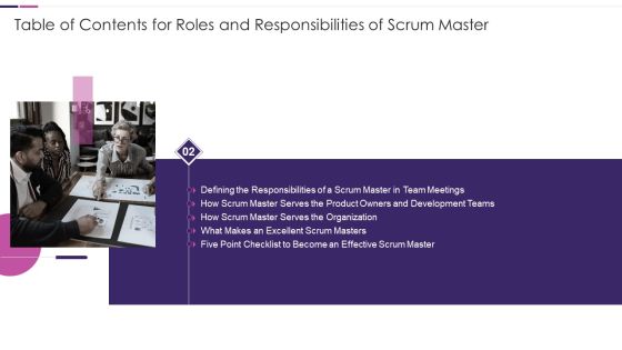 Table Of Contents For Roles And Responsibilities Of Scrum Master Tips Introduction PDF Table Of Contents For Roles And Responsibilities Of Scrum Master Tips Introduction PDF