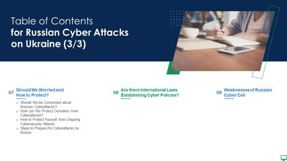 Table Of Contents For Russian Cyber Attacks On Ukraine Cell Summary PDF Table Of Contents For Russian Cyber Attacks On Ukraine Cell Summary PDF