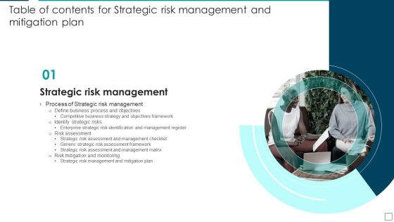 Table Of Contents For Strategic Risk Management And Mitigation Plan Process Download PDF