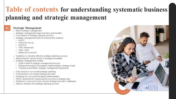 Table Of Contents For Understanding Systematic Business Planning And Strategic Management Ppt Deck PDF Table Of Contents For Understanding Systematic Business Planning And Strategic Management Ppt Deck PDF