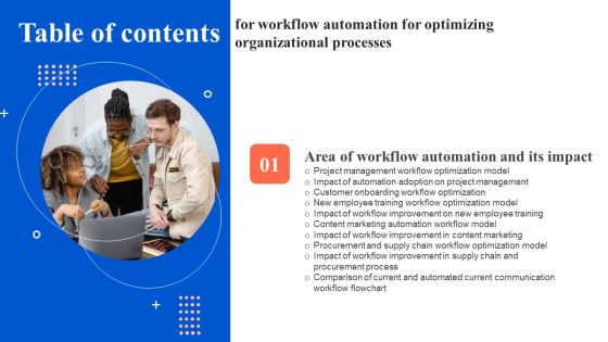 Table Of Contents For Workflow Automation For Optimizing Organizational Processes Chain Elements PDF Table Of Contents For Workflow Automation For Optimizing Organizational Processes Chain Elements PDF