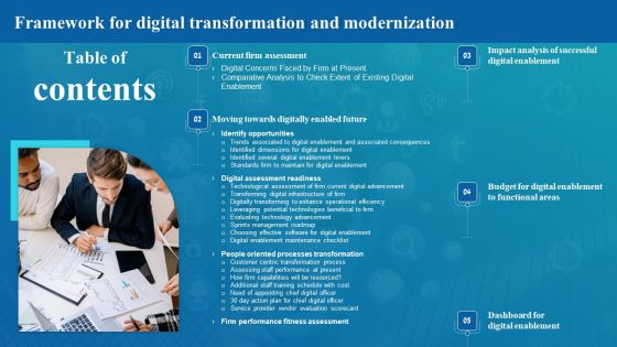Table Of Contents Framework For Digital Transformation And Modernization Microsoft PDF Table Of Contents Framework For Digital Transformation And Modernization Microsoft PDF