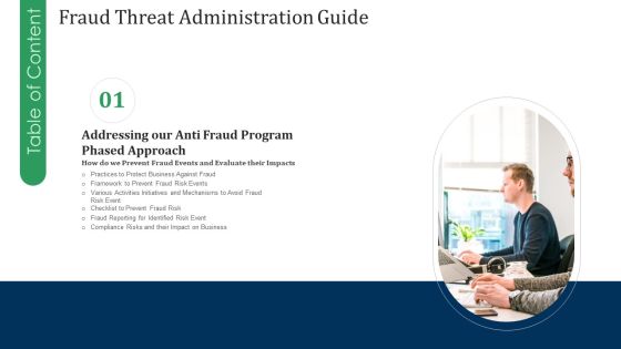 Table Of Contents Fraud Threat Administration Guide Slide Structure PDF Table Of Contents Fraud Threat Administration Guide Slide Structure PDF