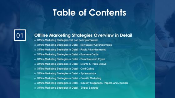 Table Of Contents Incorporating Offline Marketing Plan Topics PDF Table Of Contents Incorporating Offline Marketing Plan Topics PDF