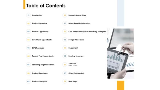 Table Of Contents Market Opportunity Ppt PowerPoint Presentation Slides Show Table Of Contents Market Opportunity Ppt PowerPoint Presentation Slides Show