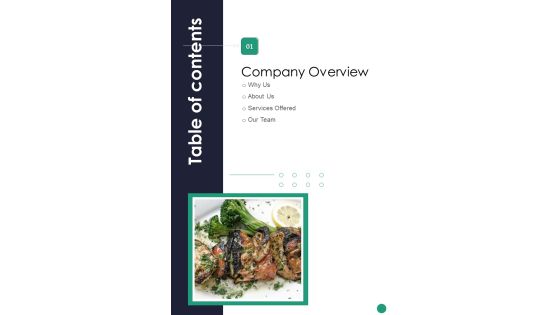 Table Of Contents Online Food Ordering Website Project Proposal For Restaurants One Pager Sample Example Document Table Of Contents Online Food Ordering Website Project Proposal For Restaurants One Pager Sample Example Document