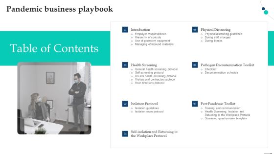 Table Of Contents Pandemic Business Playbook Clipart PDF Table Of Contents Pandemic Business Playbook Clipart PDF